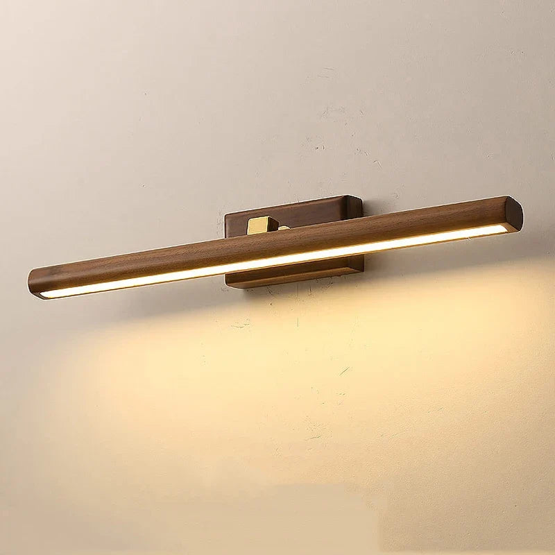 miroir de luxe en noyer led rotatif à 360° applique murale