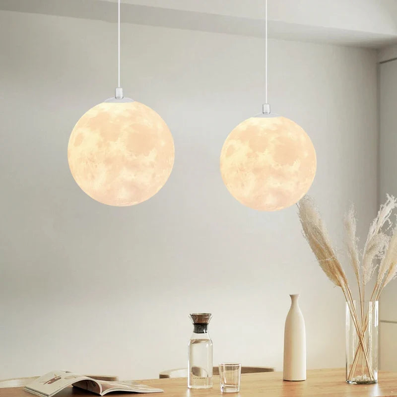 lustre nordique 3d imprimé lune pour enfants personnalisé