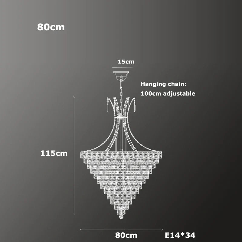 lustre en cristal chrome pour éclairage intérieur élégant