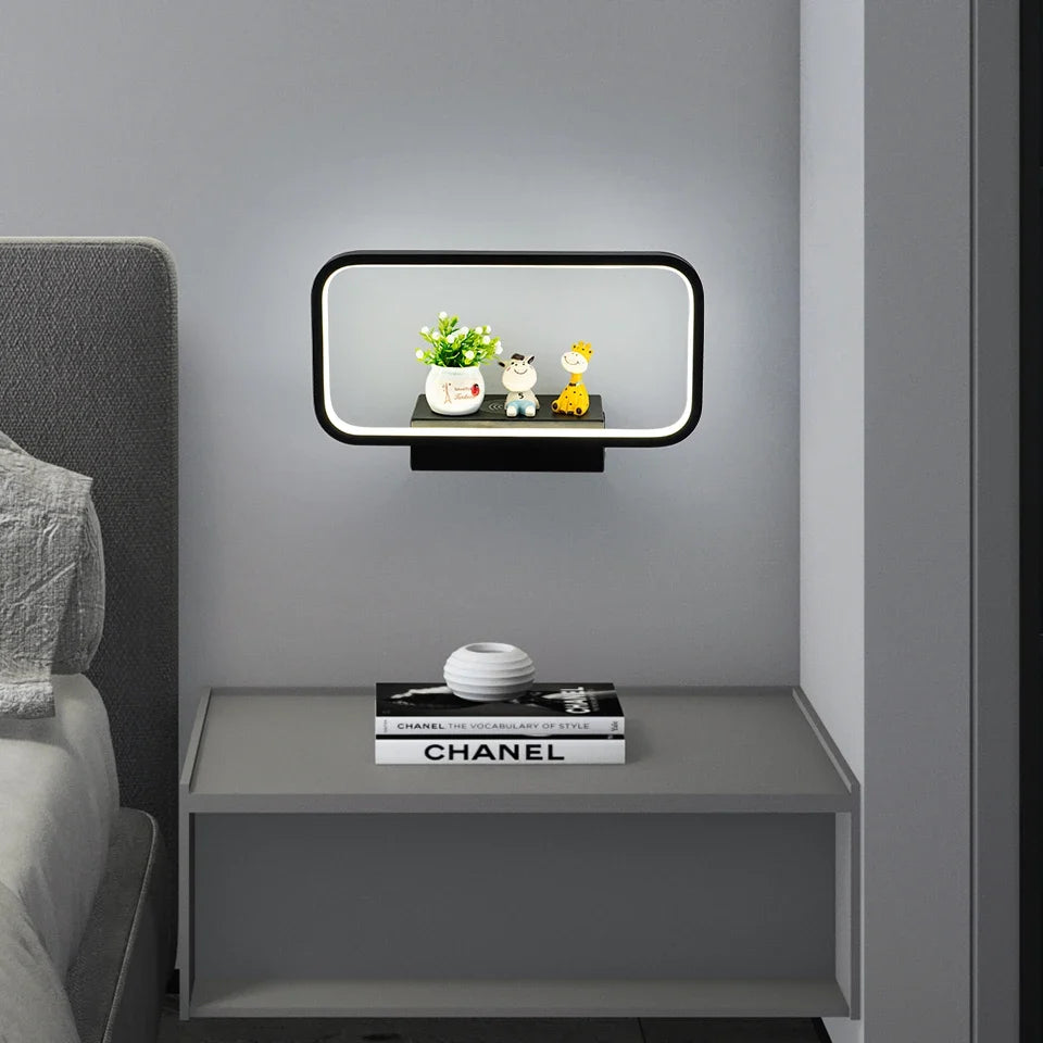 applique murale moderne tactile avec variateur et charge usb sans fil