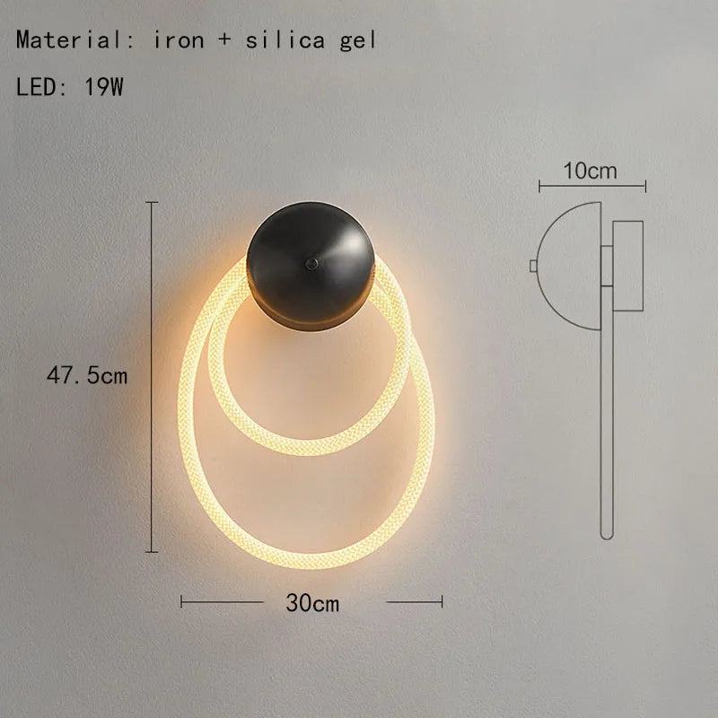 applique murale créative en silicone avec lumière douce 3000k
