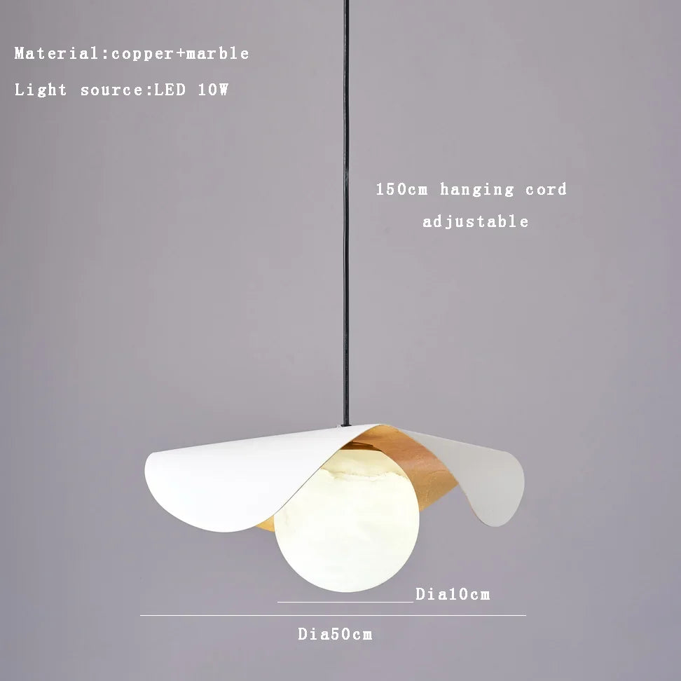 lustre en marbre led postmoderne pour décoration de luxe