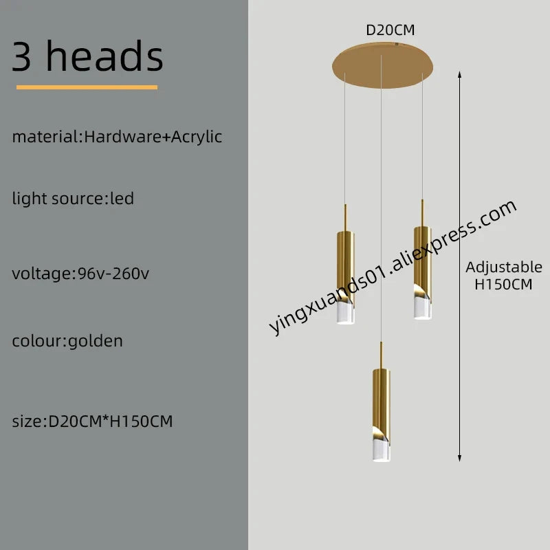 lustre nordique moderne en acrylique pour éclairage créatif intérieur