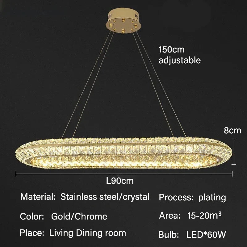 lustre de luxe en cristal led pour hôtel et bar