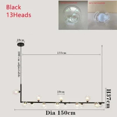 Kitchen Island Ceiling Chandelier Dining Table Glass Pendant Lamp Led Suspension Luminaire Hanging Light