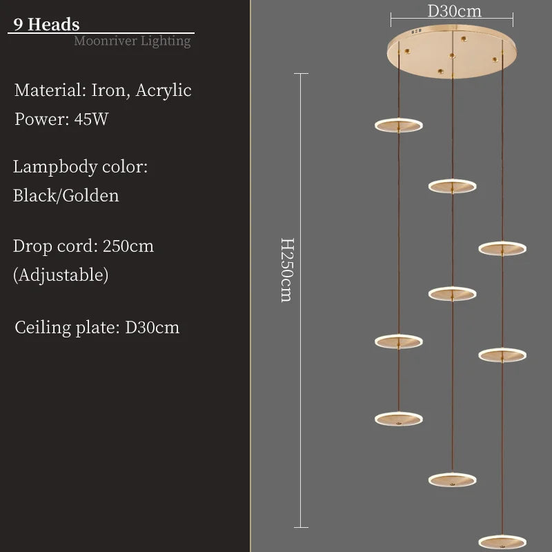 lustre moderne rond pour éclairage intérieur élégant