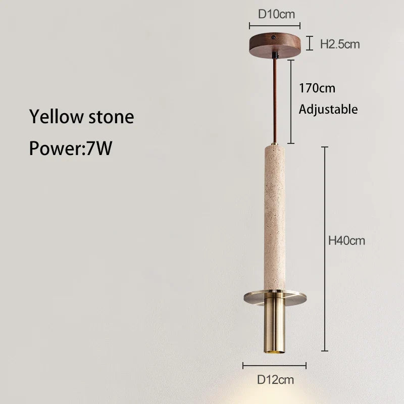 suspension LED nordique moderne chambre chevet longue ligne Simple décor à la maison jaune noir pierre