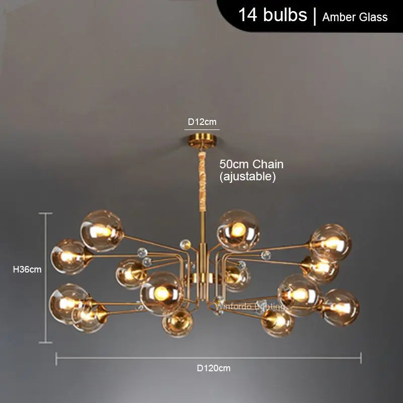 lustre led moderne 10 globes luminaire décoratif