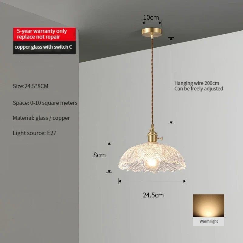 suspension vintage nordique en verre bois de noyer et laiton