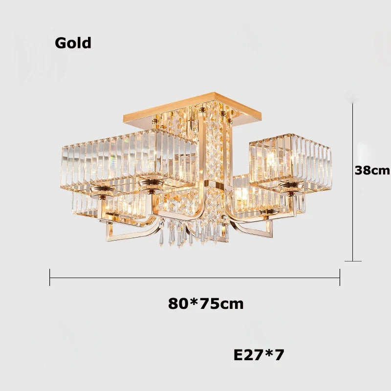 lustre dimmable en cristal pour un éclairage élégant