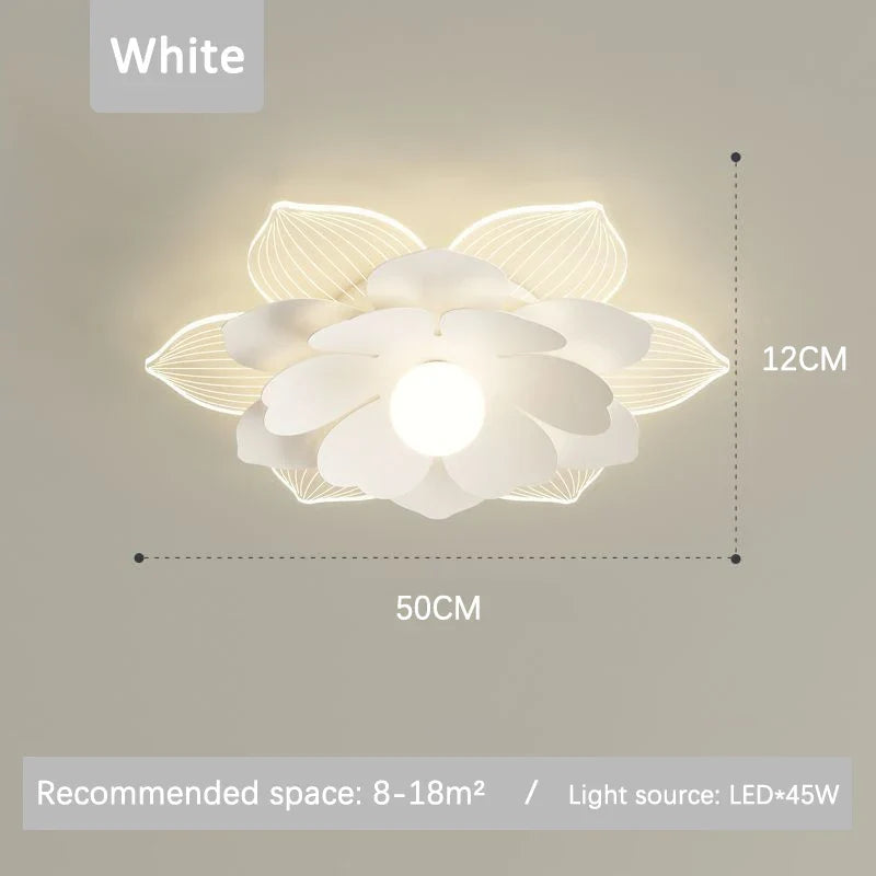 plafonnier moderne à fleurs en pétales pour décoration intérieure