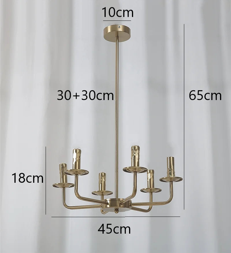 lustre moderne en fer design bougie à led créatif et luxueux