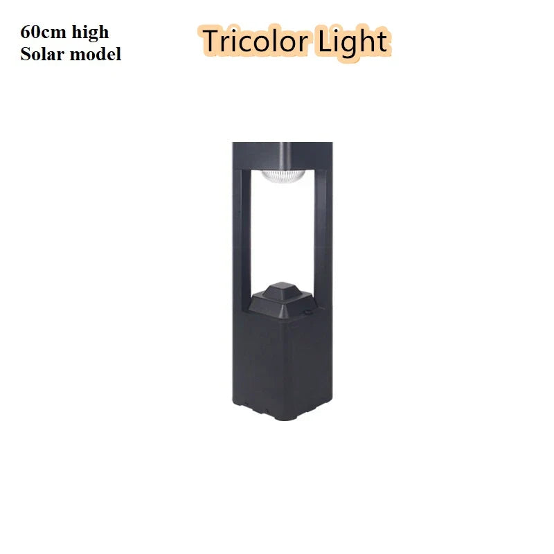lampes solaires modernes carrées en aluminium pour extérieur étanche