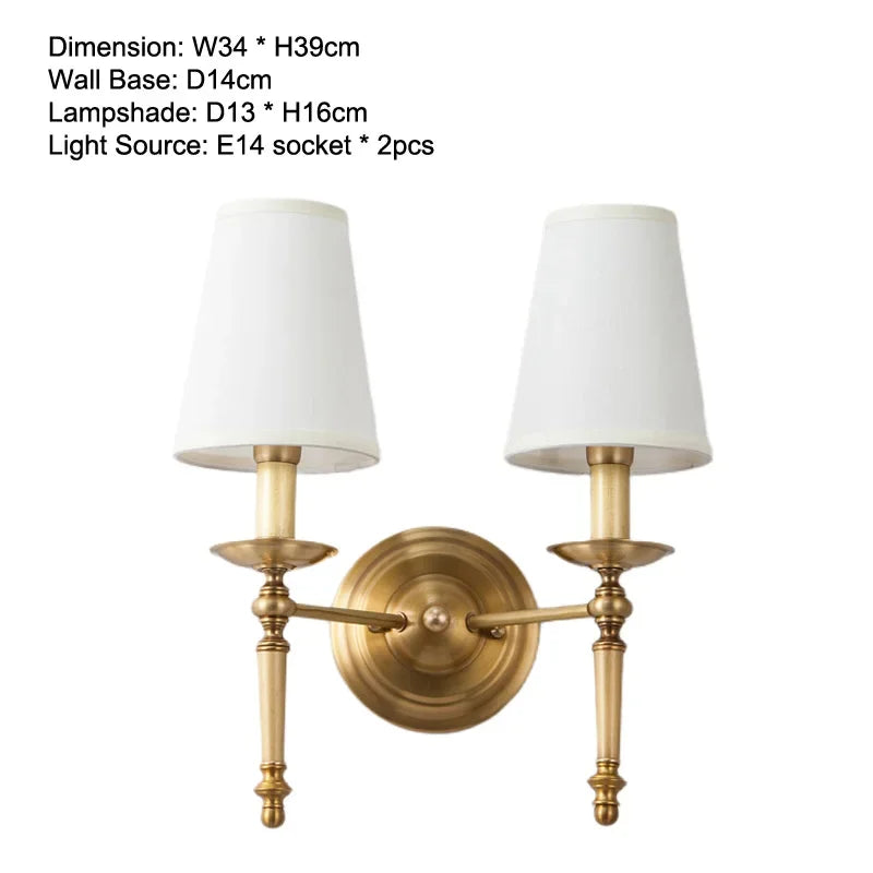 Lustre rond en cuivre complet pour chambre à coucher