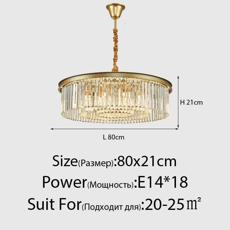 Lustre en cristal LED moderne américain salon salle à manger Villa suspension chambre plafond suspension lampe décor à la maison Lustre