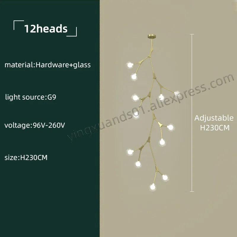 lustre moderne en verre pour intérieur nordique élégant