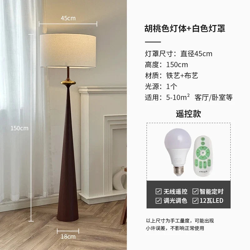 lampadaire minimaliste wabi-sabi design japonais en fer pour intérieur