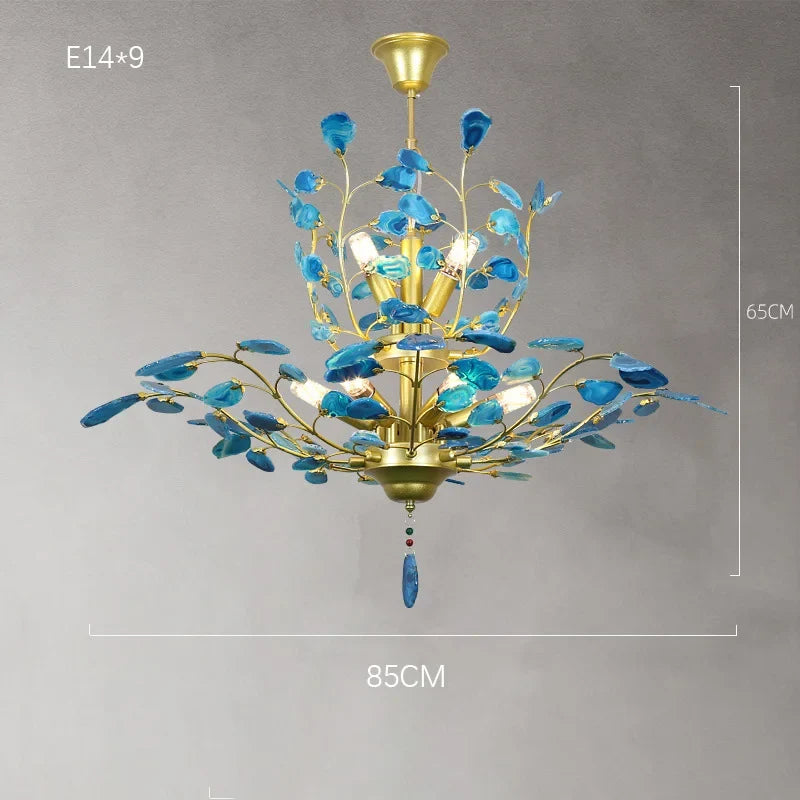lustre led en agate naturelle idéal pour décoration romantique