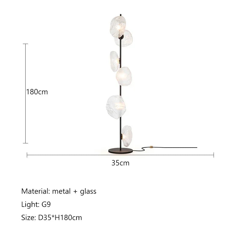lampadaire en verre design nordique pour intérieur moderne