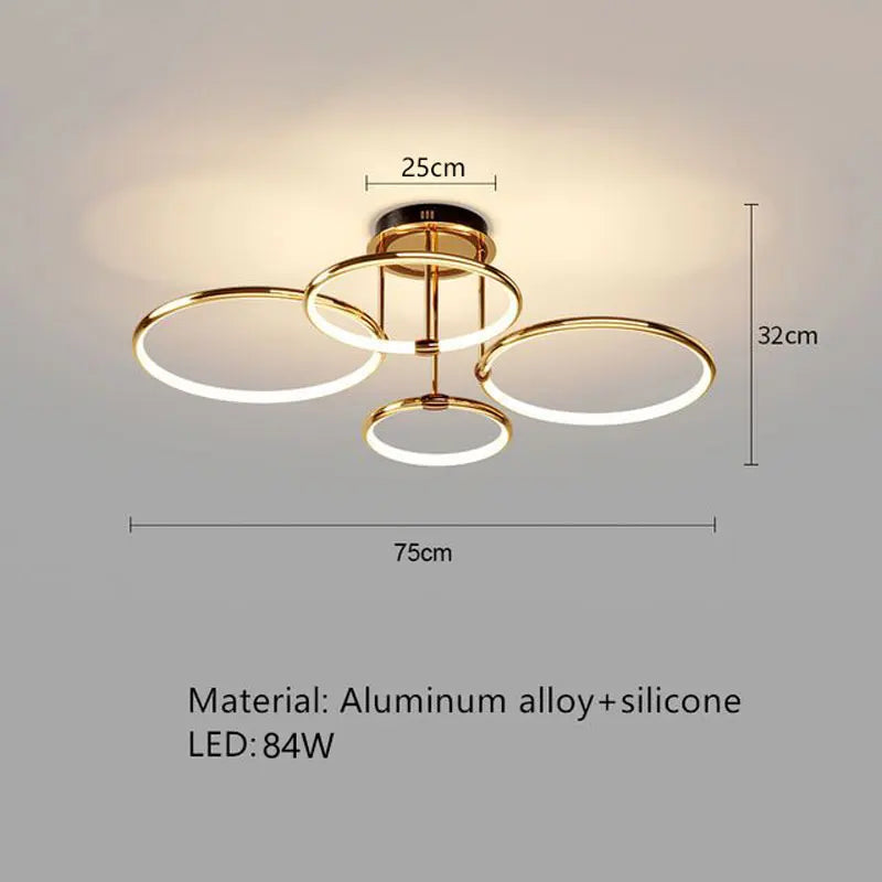 Plafonnier LED noir doré