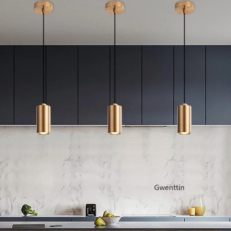 lustre moderne en or pour décoration intérieure avec lumières led