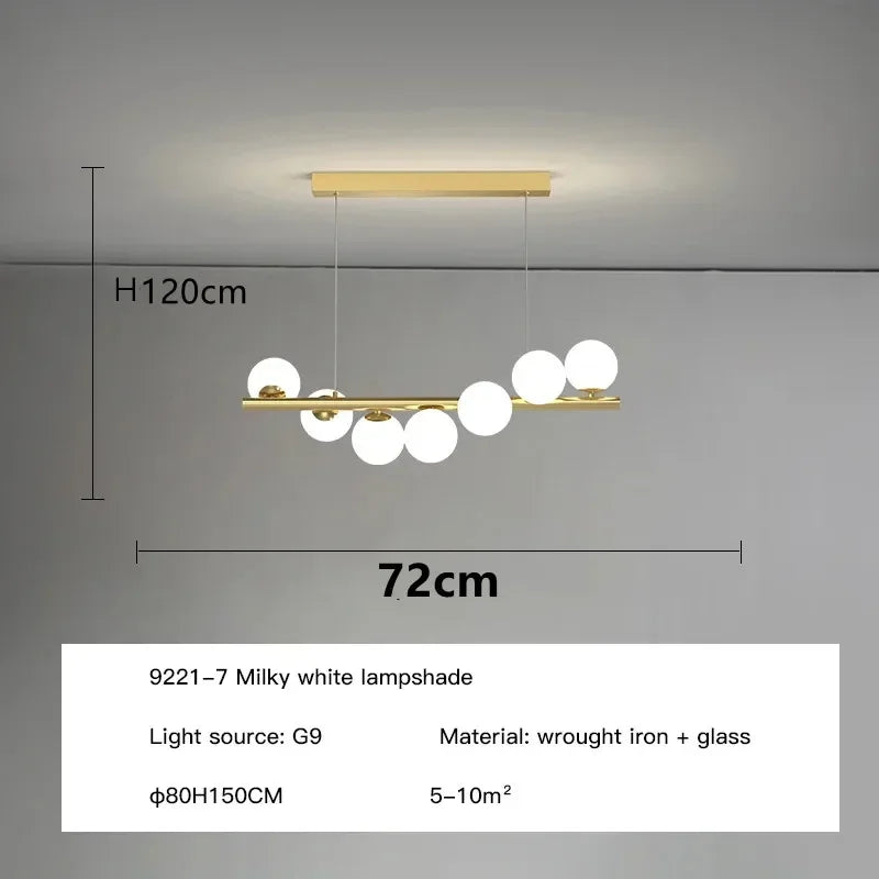 lustre moderne boule de verre éclairage de décoration suspendu