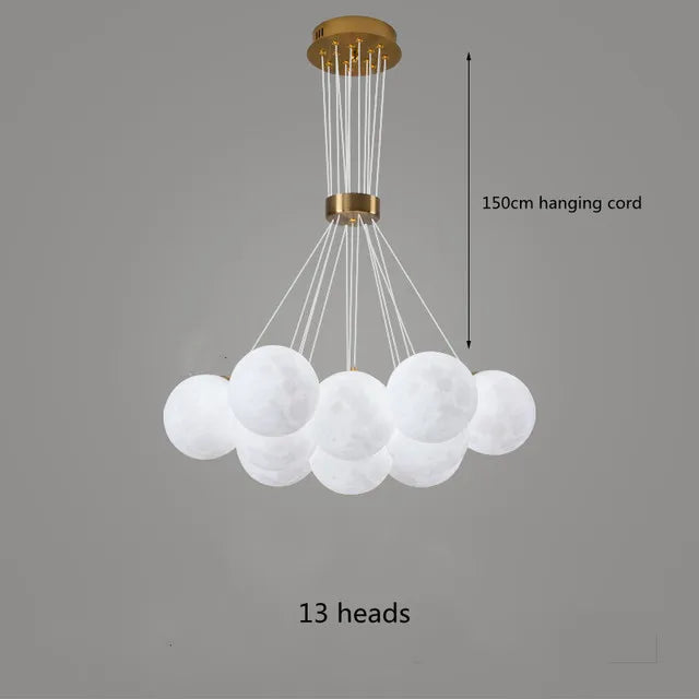 lustre nordique boule de verre planète lune imprimé en 3d éclairage créatif