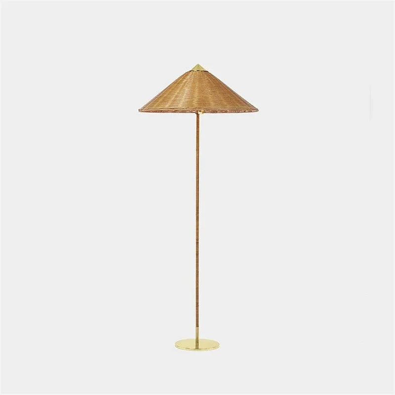 lampadaire led moderne nordique tissé à la main en bambou rotin