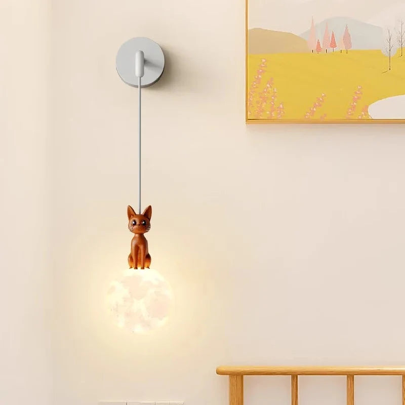 applique murale led chat mignon pour chambre d enfant décoration chaleureuse