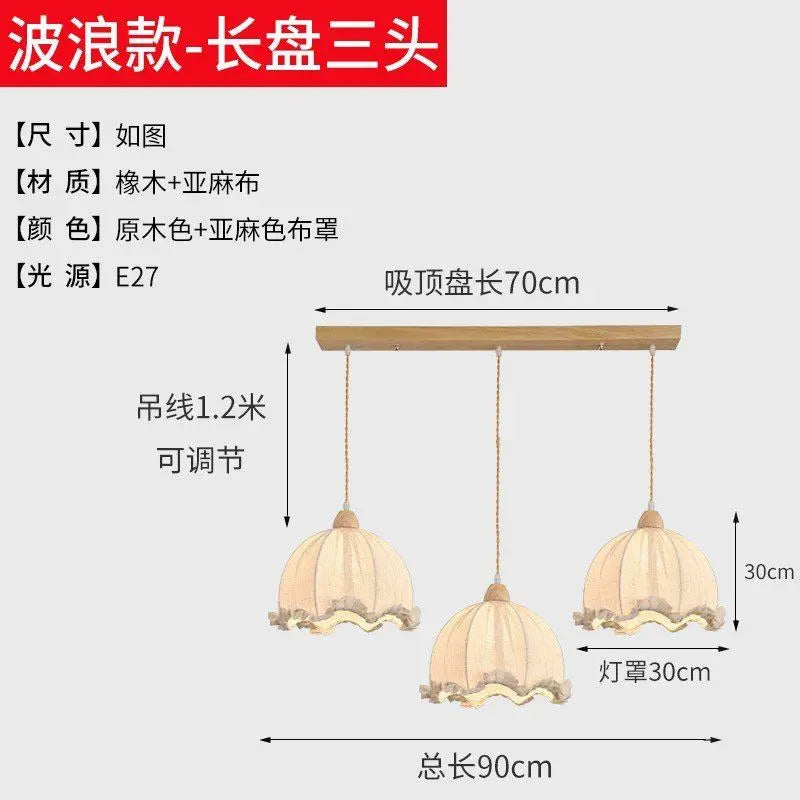 Lustre nordique en tissu de coton et de lin