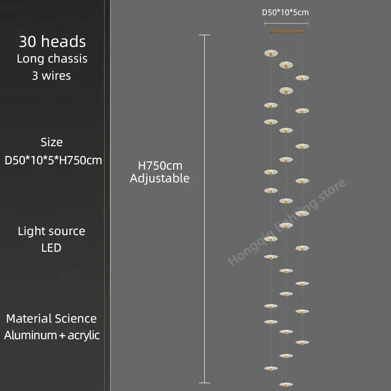lustre moderne à led pour éclairage intérieur décoratif