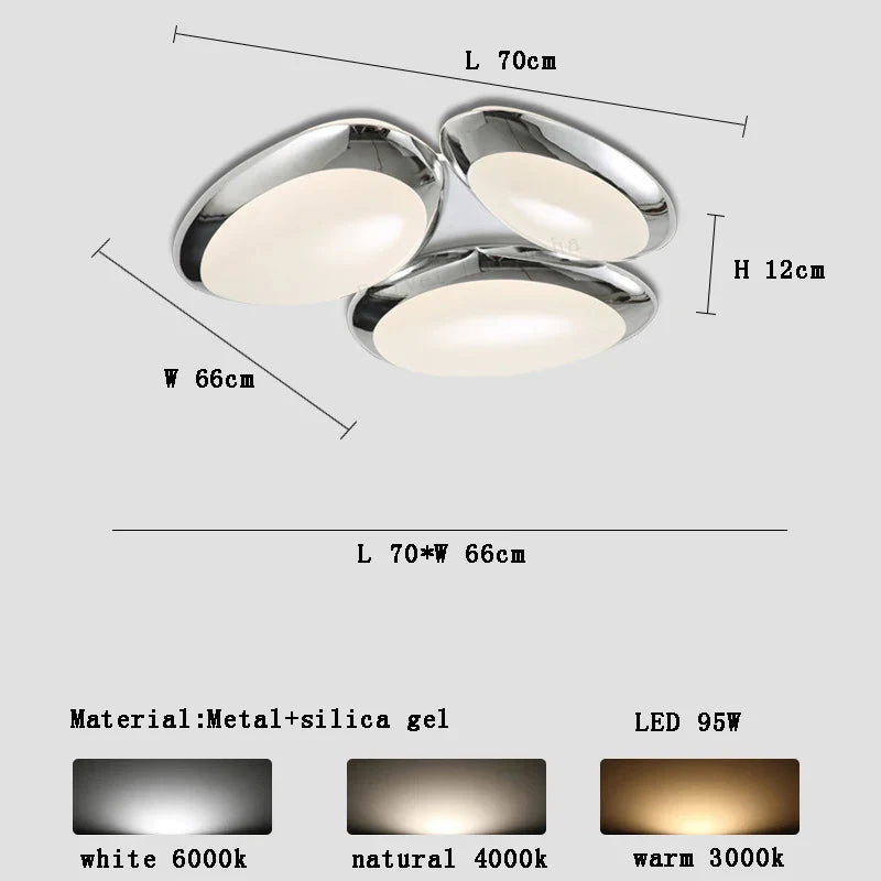 plafonnier led intelligent design moderne en forme de galets