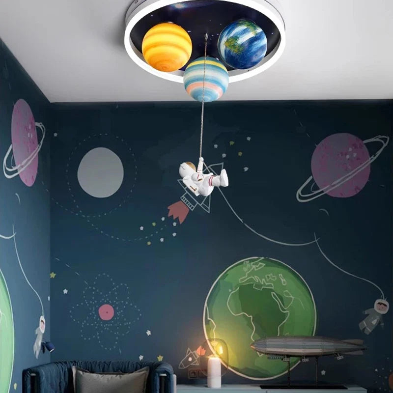 sandyha lampe plafond led astronaute planète pour enfants