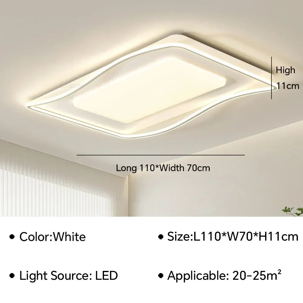 lustre moderne à leds pour décoration intérieure simple vague