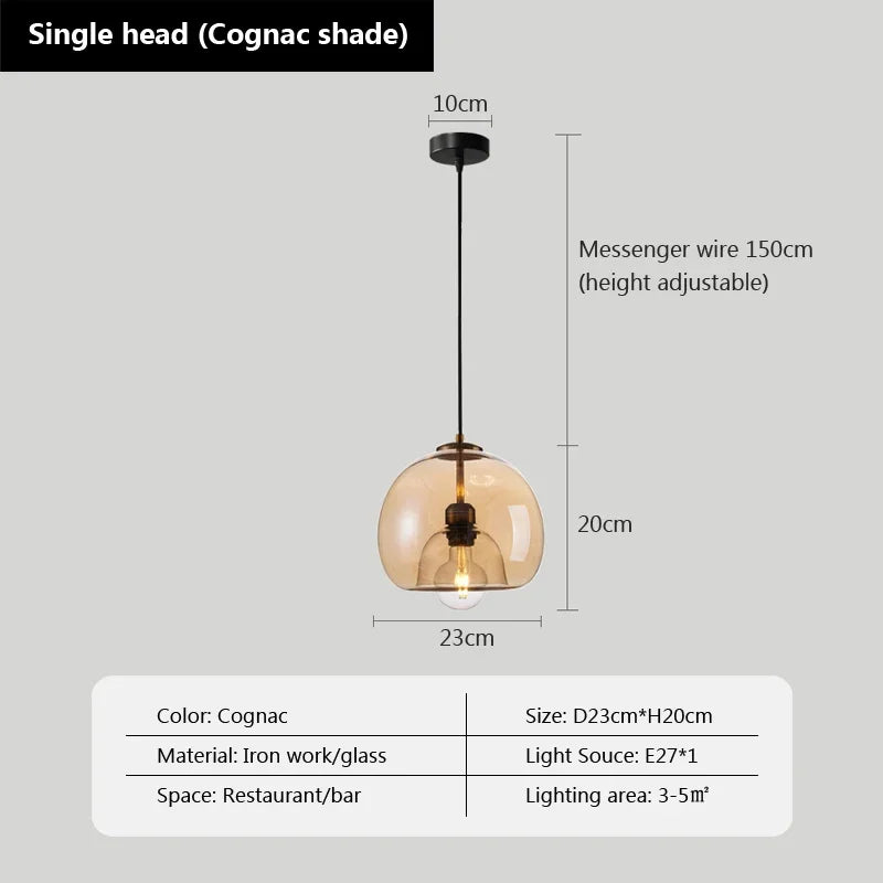 suspension moderne en verre pour décoration intérieure nordique