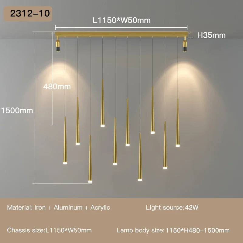 lustre moderne à led pour décoration d'intérieur haut de gamme