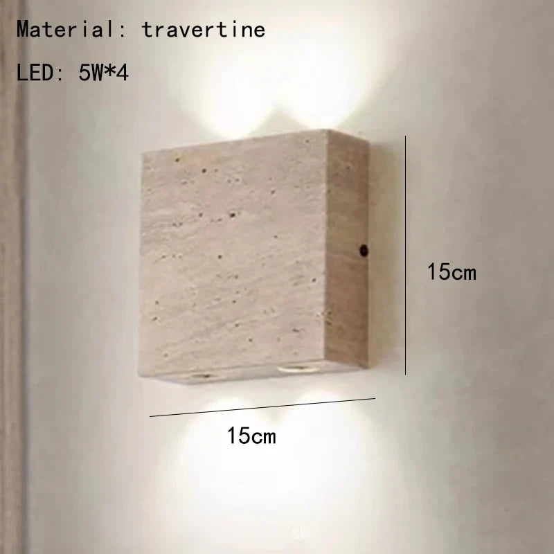 applique murale led en pierre naturelle 3000k lampe d'ambiance