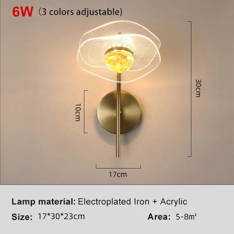Modern Led personalized decoration lotus leaf garden wall lamp, bedside bedroom, living room, staircase, corridor, kitchen backg