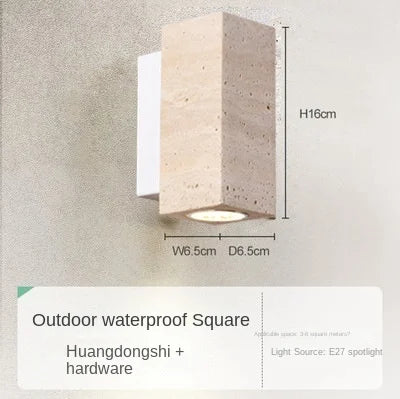 applique murale led wabi sabi en travertin décoratif d'intérieur