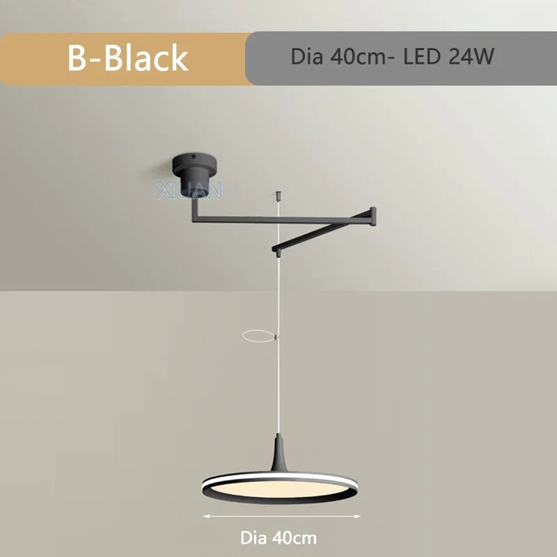 Modern Dining Table Pendant Lamps Swing Arm Hanging Light UFO Chandelier Lamp Restaurant Living Room Bar Kicthen Island Fixture