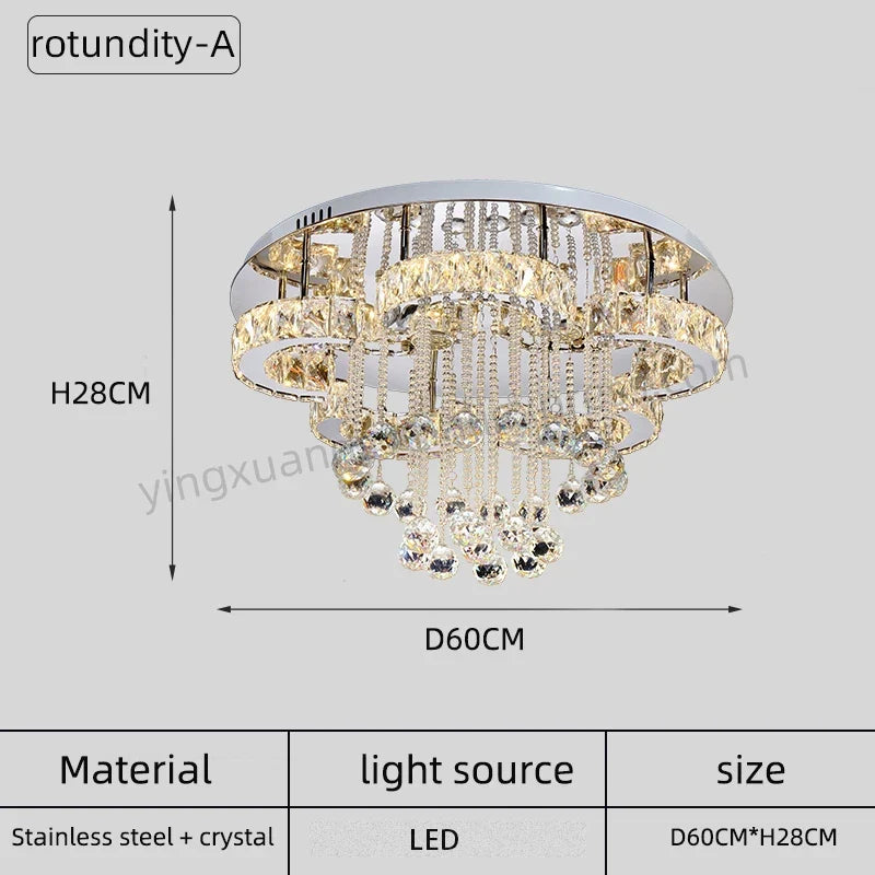 plafonnier moderne en cristal pour un éclairage élégant