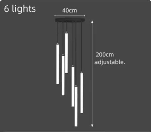lustre moderne à led pour espaces de grande hauteur
