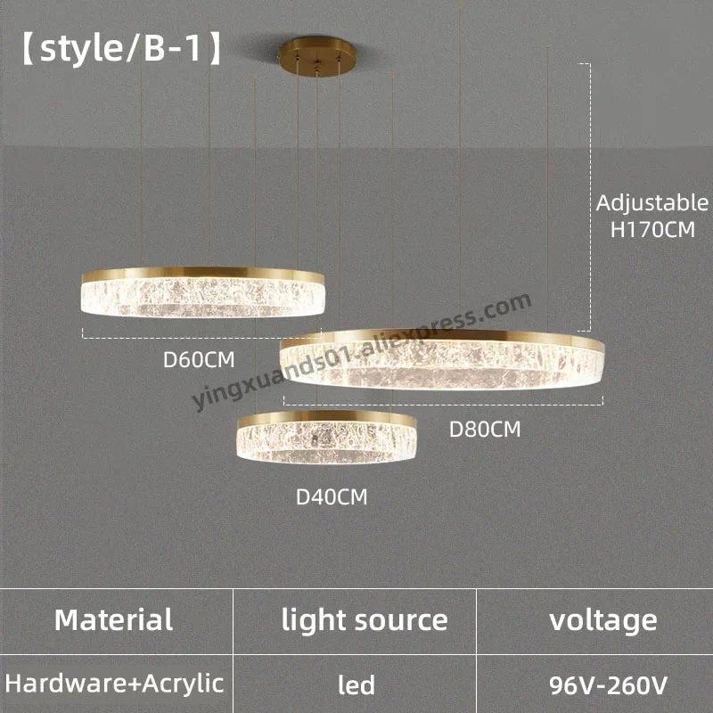 lustre moderne à anneau circulaire pour décoration intérieure