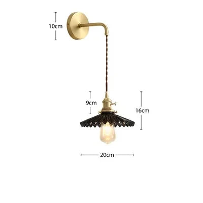 Applique murale dorée moderne céramique fil ajustable LED