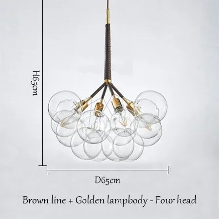 lustre moderne en verre à bulles pour décoration intérieure