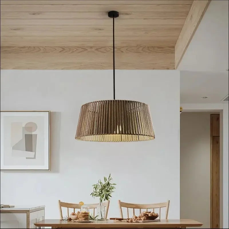 lustre nordique sandyha tissé corde éclairage led maison