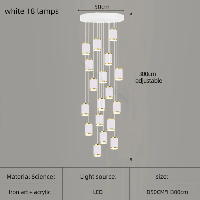 lustre moderne led pour escalier et intérieur contemporain