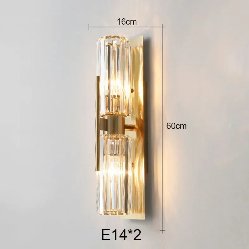 applique murale led post-moderne de luxe en cristal simple