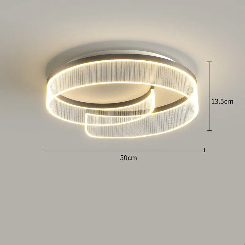 plafonnier led moderne abat-jour rond en acrylique transparent décoratif