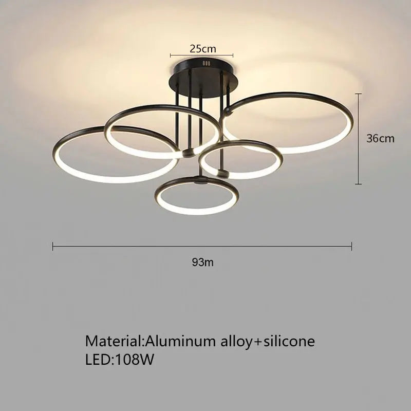 Plafonnier LED noir doré